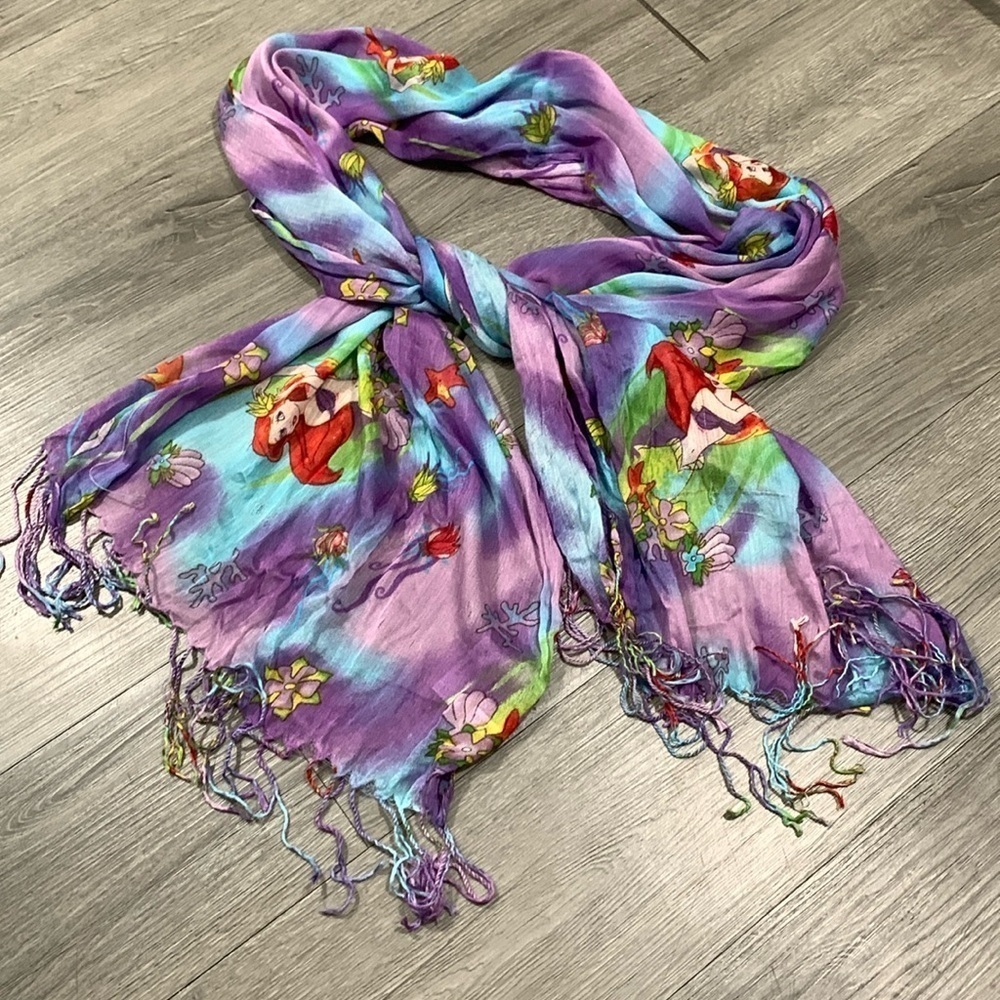 Disney Parks Little Mermaid Oblong Scarf 21x72
